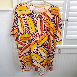 LuLaRoe NWT Americana Hot Dog Irma Tunic Small